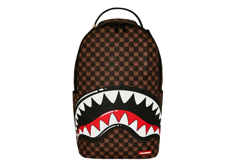 Sprayground Sharks In Paris Wtf Bubble Check Backpack Brown