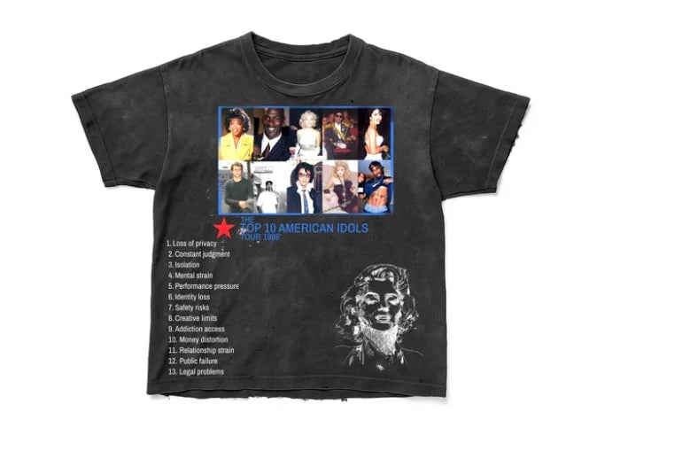 Amis Et Fleurs 'Top 10 American Idols Charcoal' T-Shirt