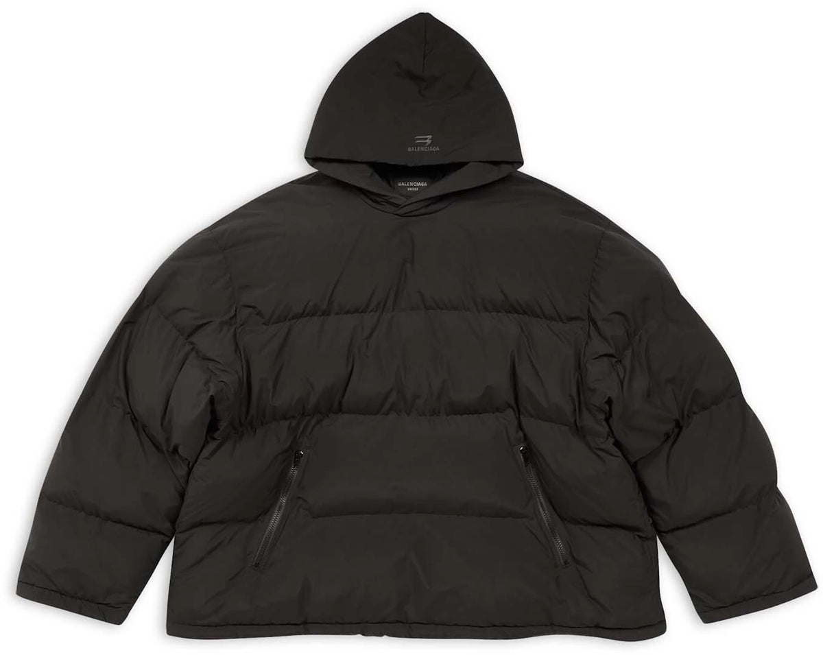 Balenciaga Sporty B Pull-Over Puffer Jacket Black