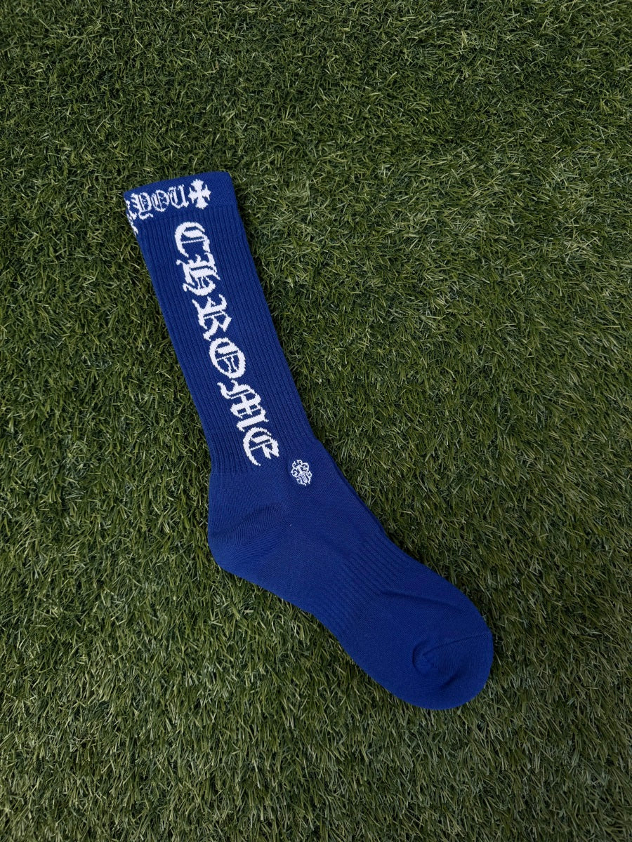 Chrome Hearts Logo Socks 'Blue' Single Pair
