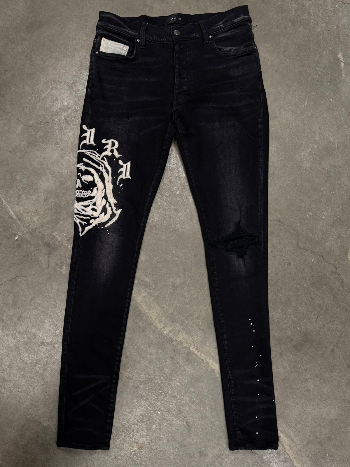 AMIRI x Wes Lang Reaper Logo Jeans Aged Black