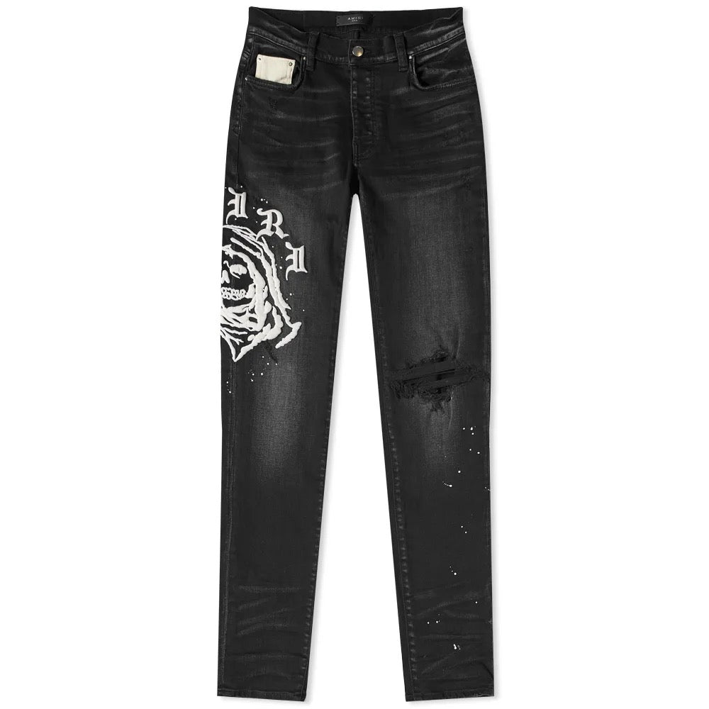 AMIRI x Wes Lang Reaper Logo Jeans Aged Black