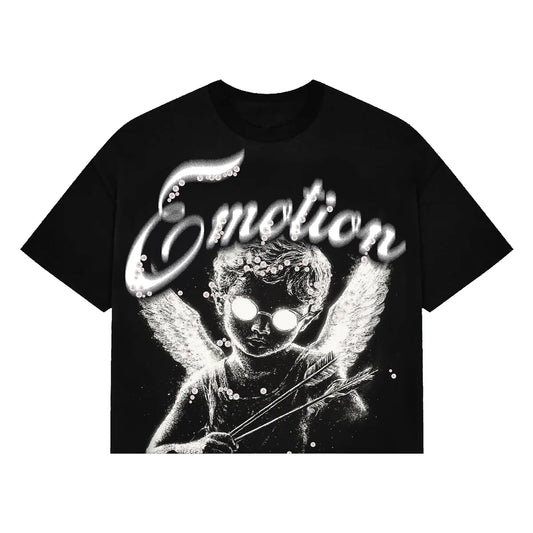 Mixed Emotion Black "Pearl" Cropped Tee
