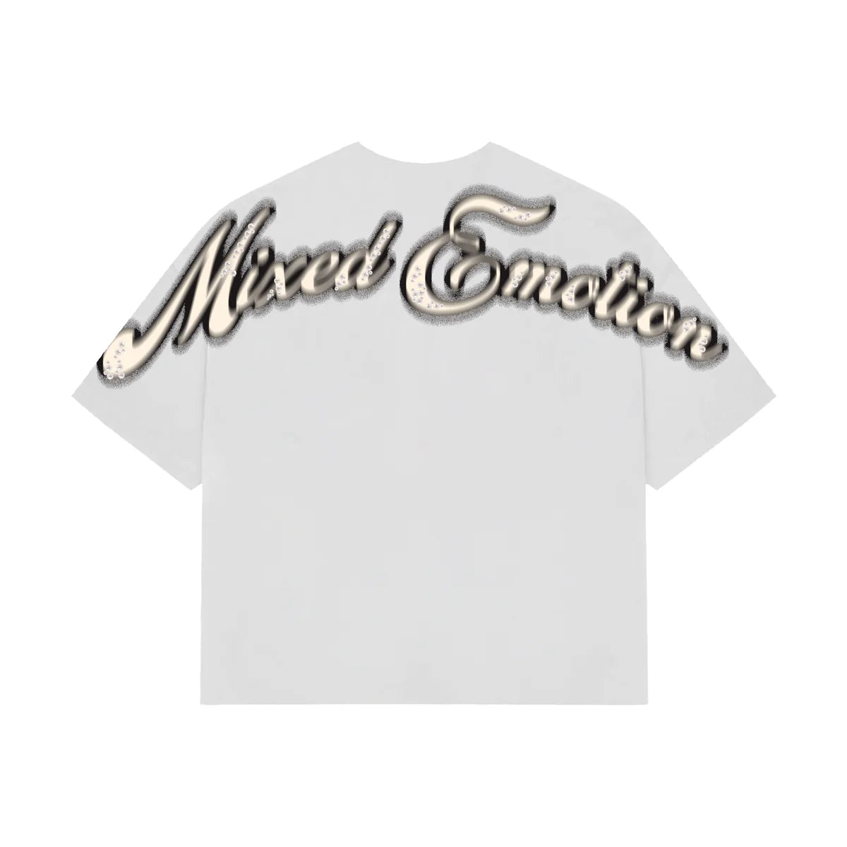 Mixed Emotion White 'Pearl' Cropped Tee