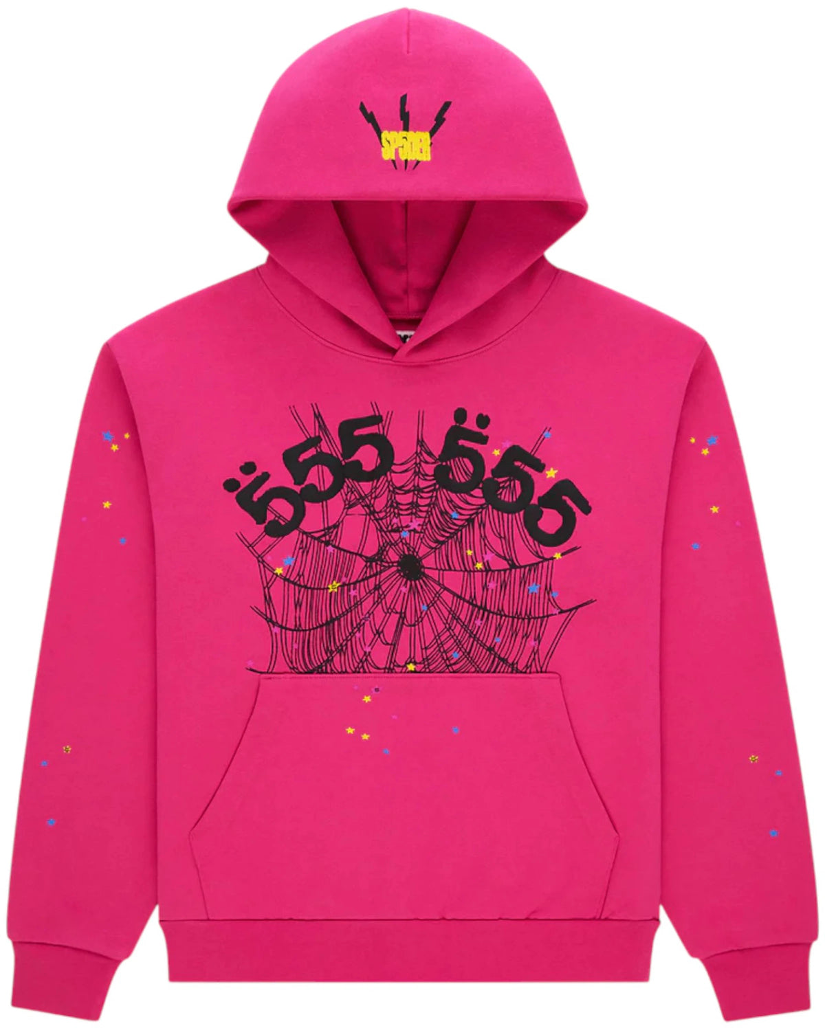 Sp5der Angel Number Hoodie Pink
