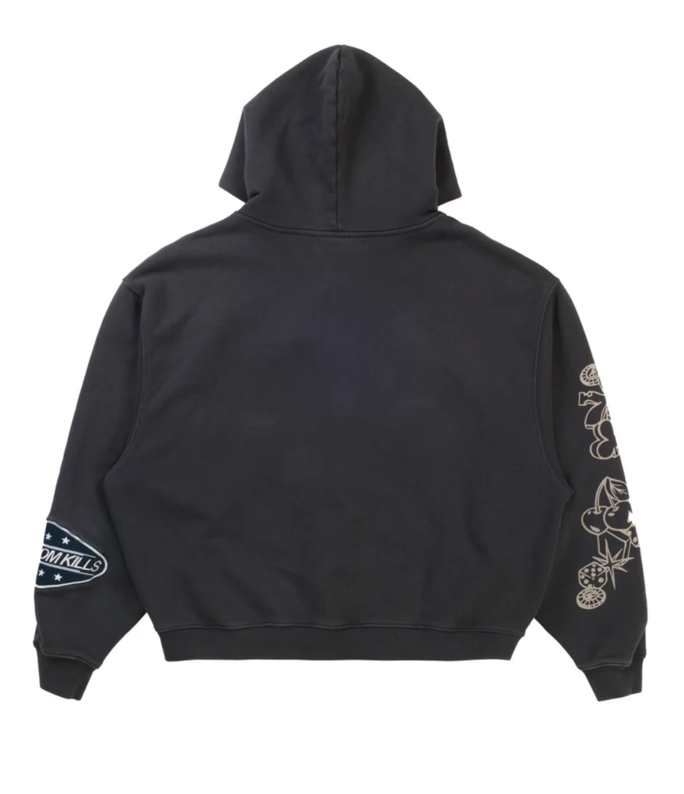 Boredom Kills Hi Rollers Zip Up Hoodie 'Black'
