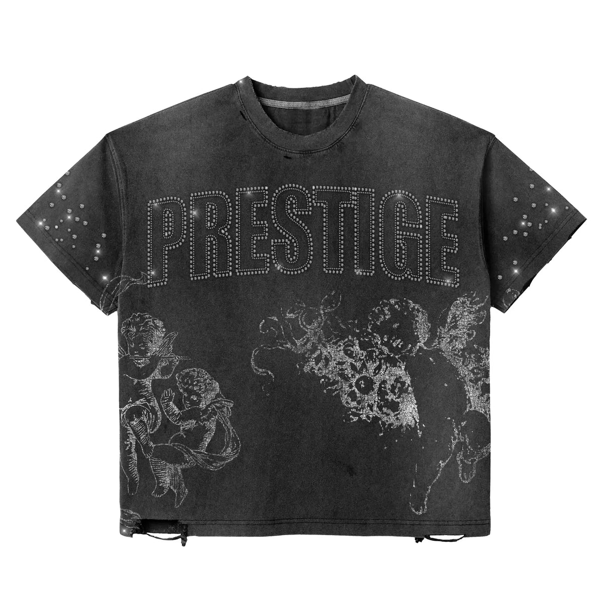 Prestige 'Distress Angel Rhinestone' Tee