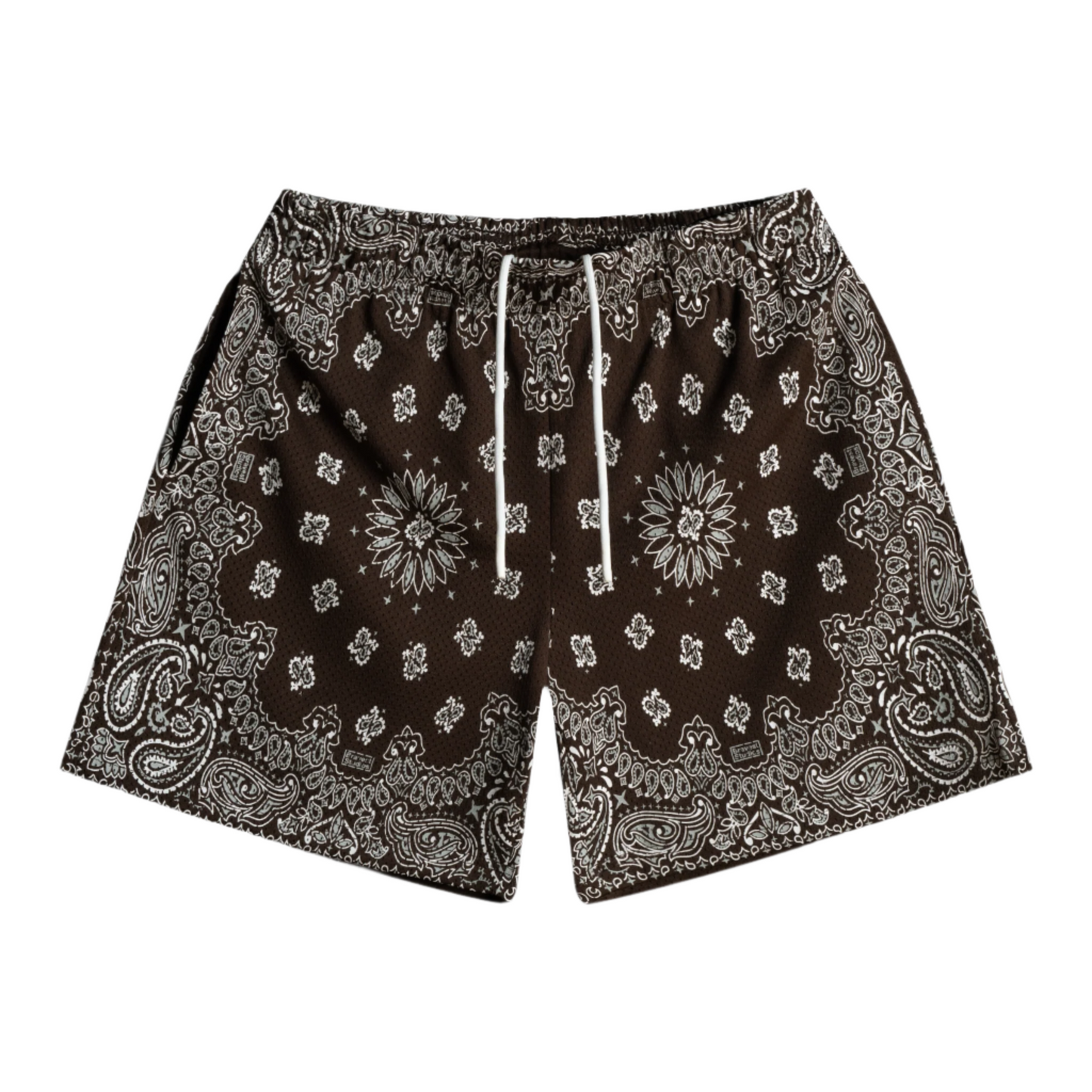 Bravest Studios Screenprinted Paisley Two-Tone Brown Shorts