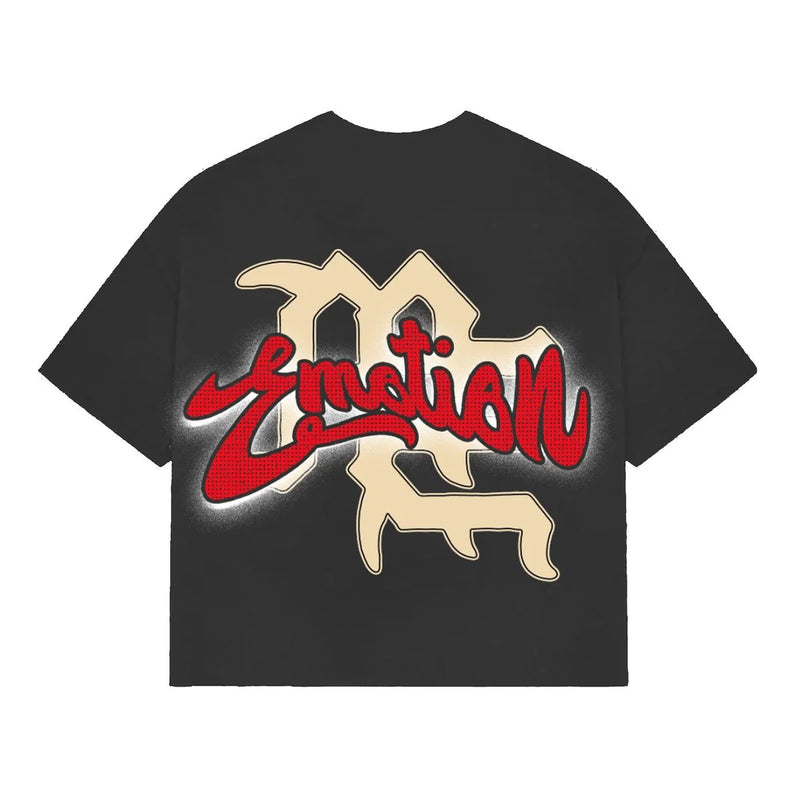 Mixed Emotion Cropped Grey 'Blinded' Tee