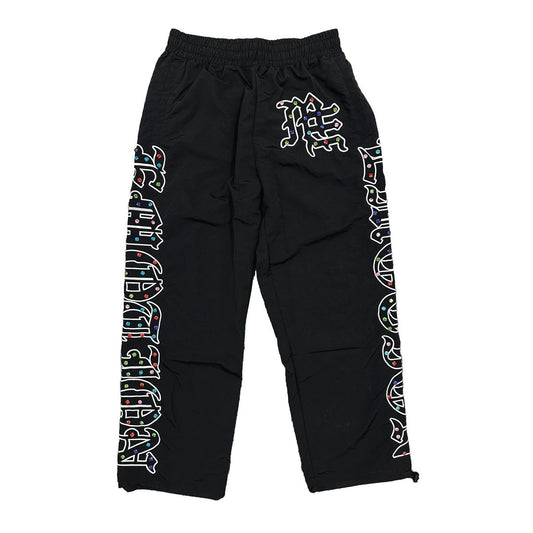 Mixed Emotion 'ME' Rhinestone Nylon Pants