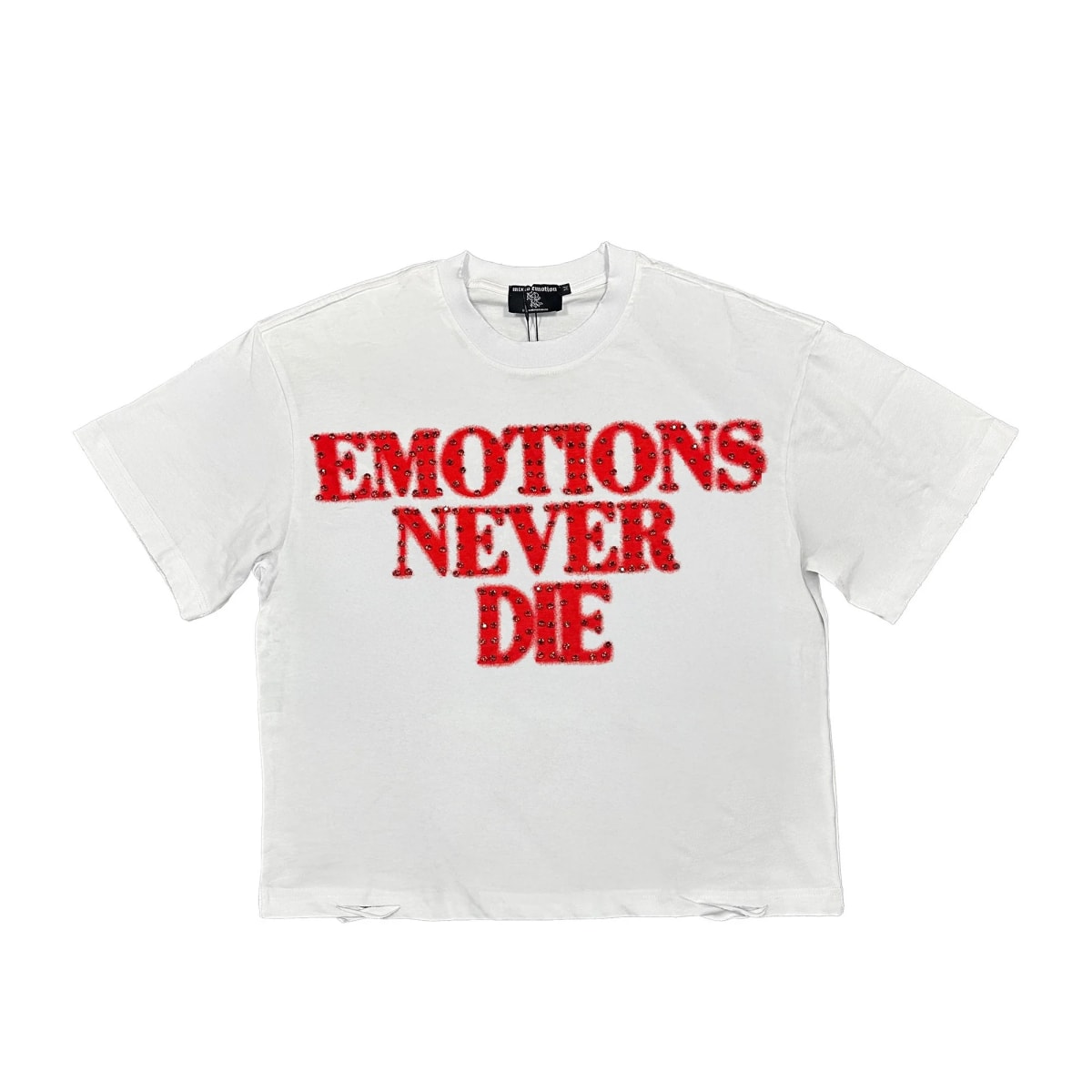 Mixed Emotion Red "End" Rhinestone Tee