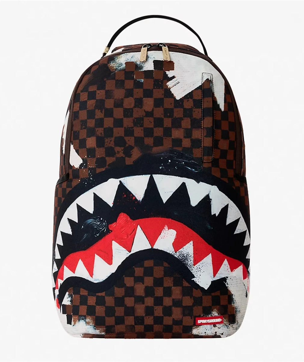 Sprayground SHARKS IN PARIS COTTON CANVAS PAINTED BACKPACK