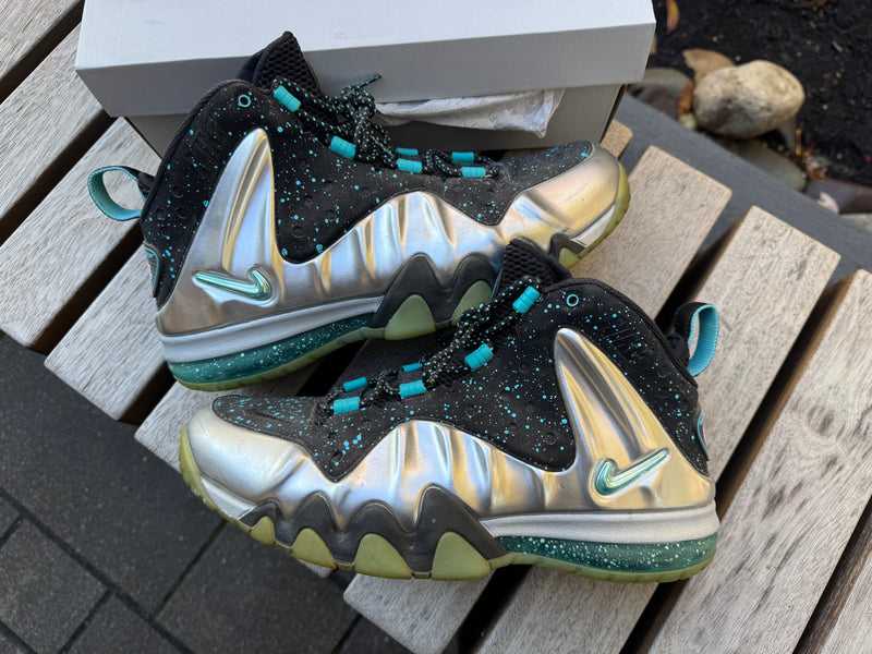 Nike Barkley Posite Max Metallic Silver Gamma Blue *USED* (REP BOX)
