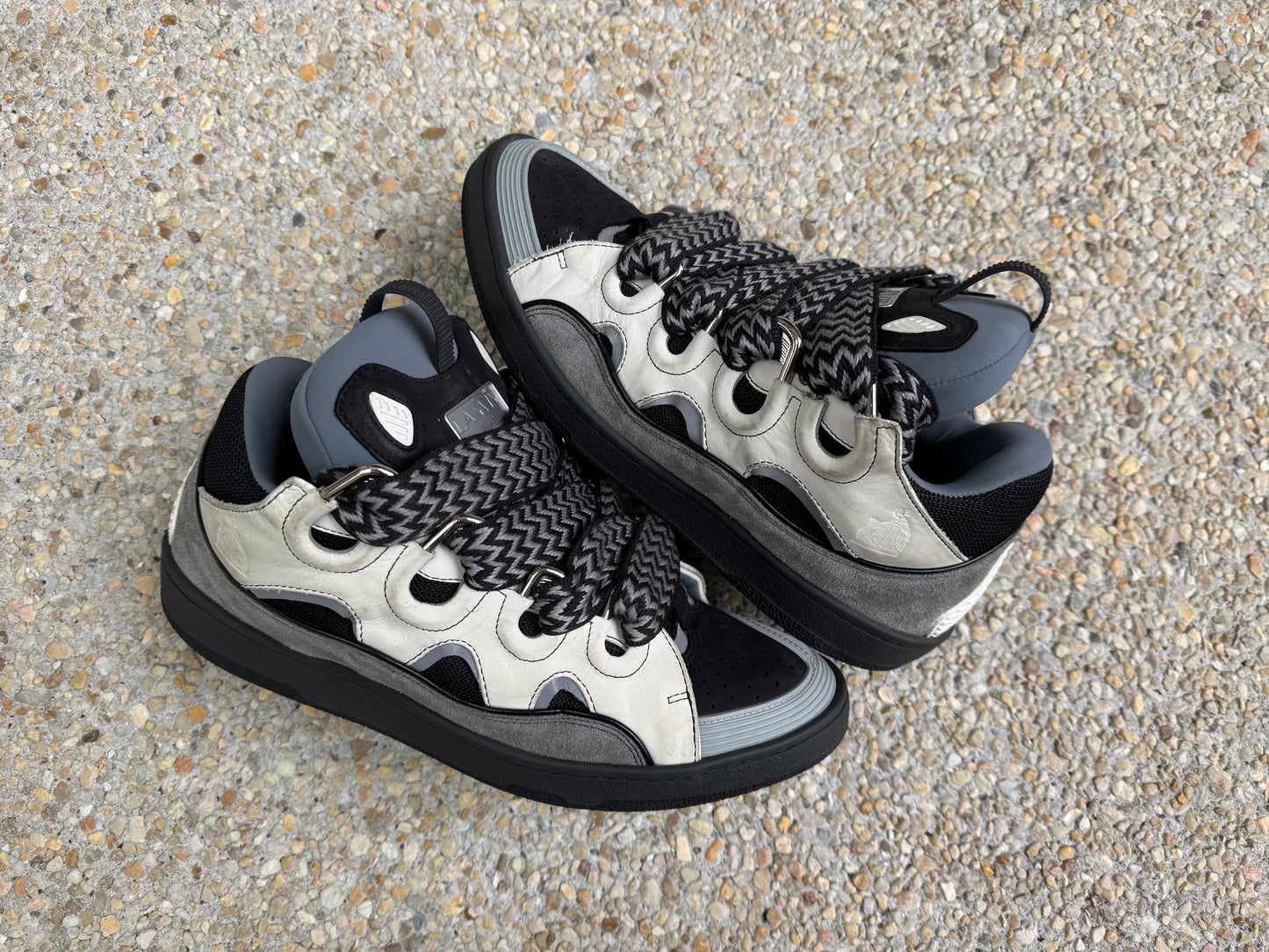 Lanvin Curb Sneakers 'White Anthracite' *USED* (REPLACEMENT BOX) (45 EU)