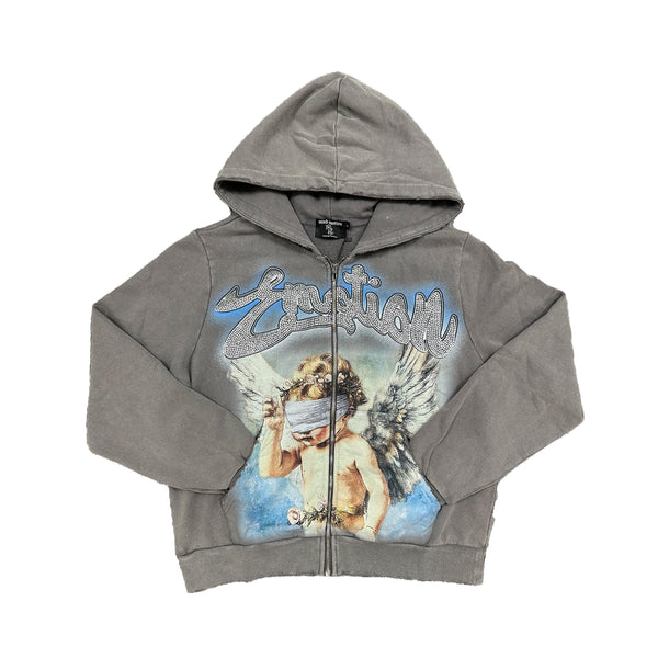 Mixed Emotion Grey “Rhinestone“ Hoodie