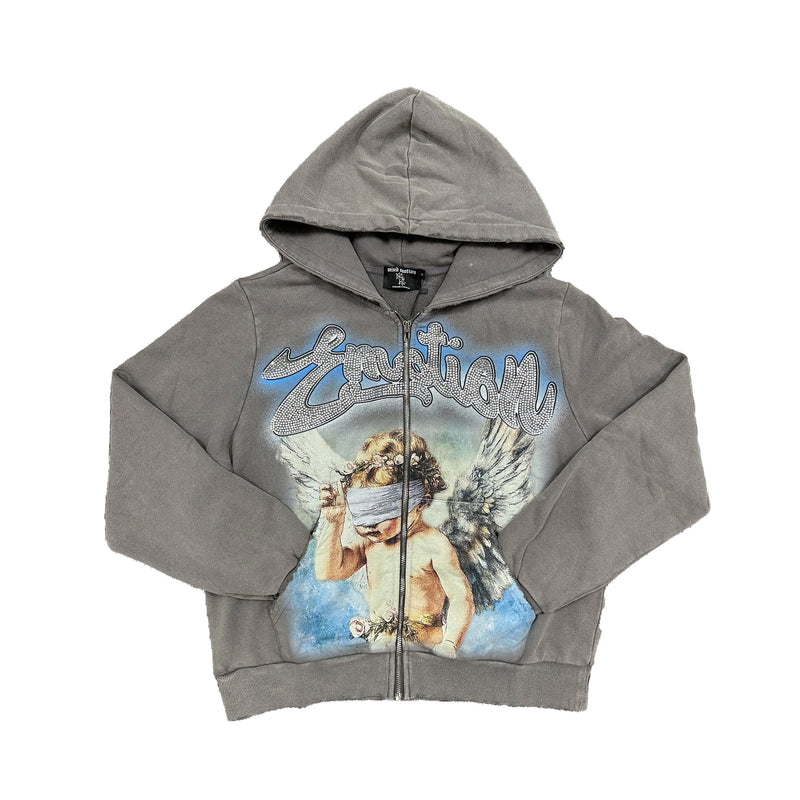 Mixed Emotion Grey “Rhinestone“ Hoodie