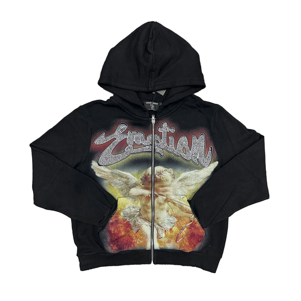 Mixed Emotion Acid Wash “Rhinestone“ Hoodie