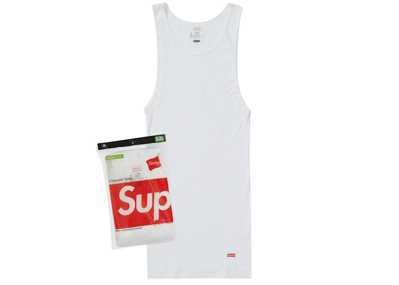 Supreme Hanes Tagless Tank Tops (3 Pack) White