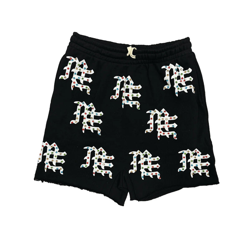 Mixed Emotion Black 'ME' Logo Shorts