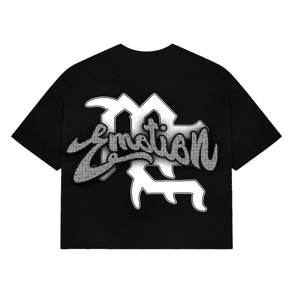 Mixed Emotion Black “Rhinestone” Cropped Tee