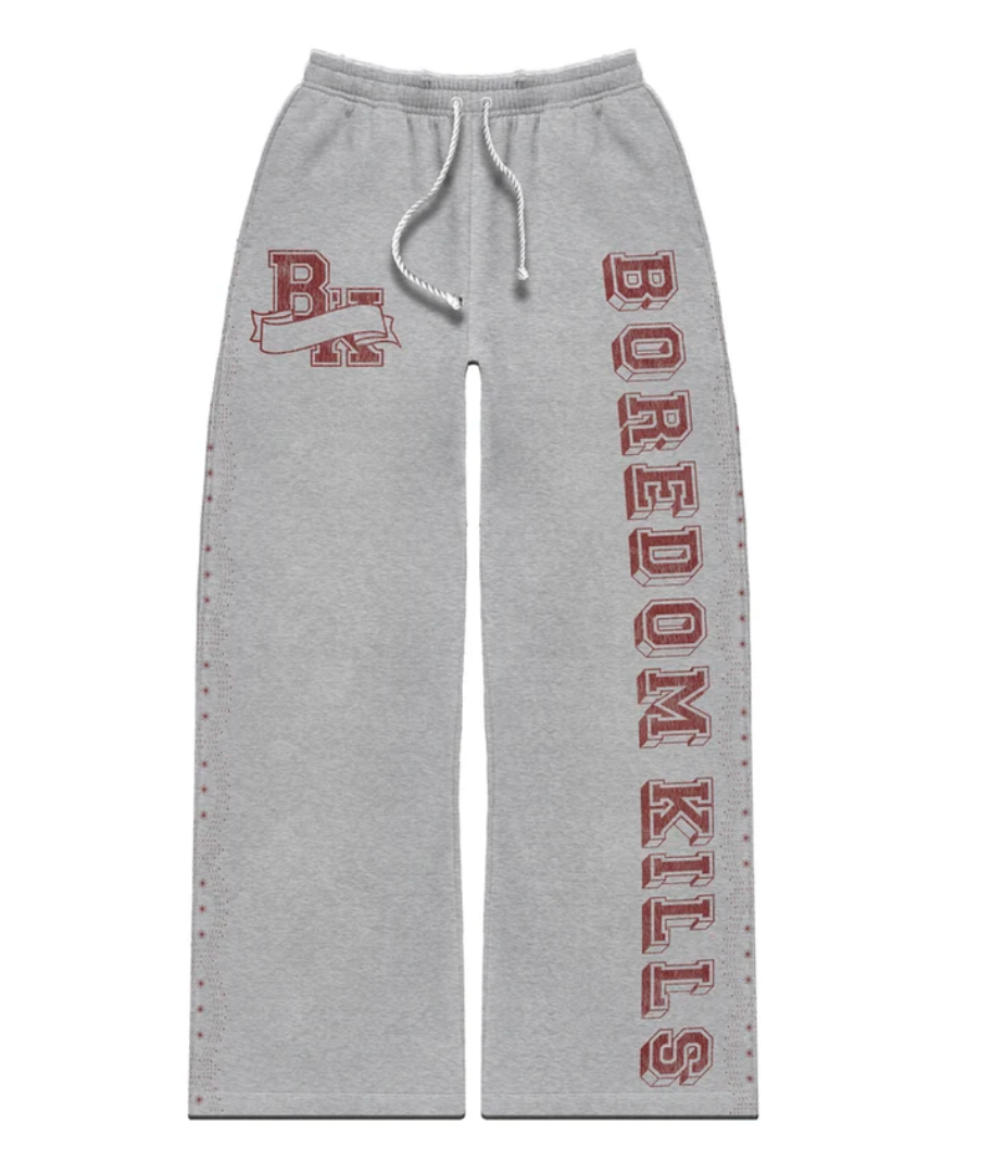 Boredom Kills Collegiate Sweatpants 'Grey'