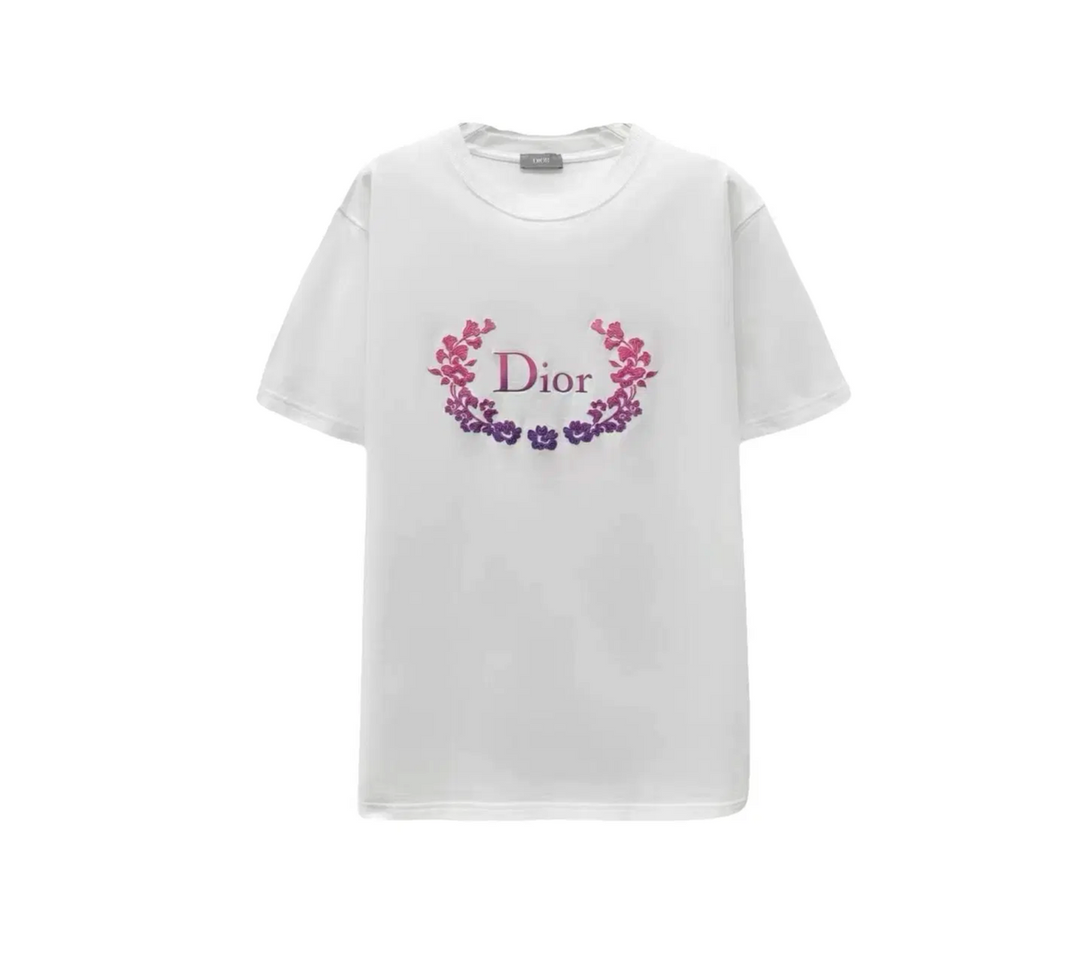 Dior Flower Logo Embroidered T-Shirt 'White'