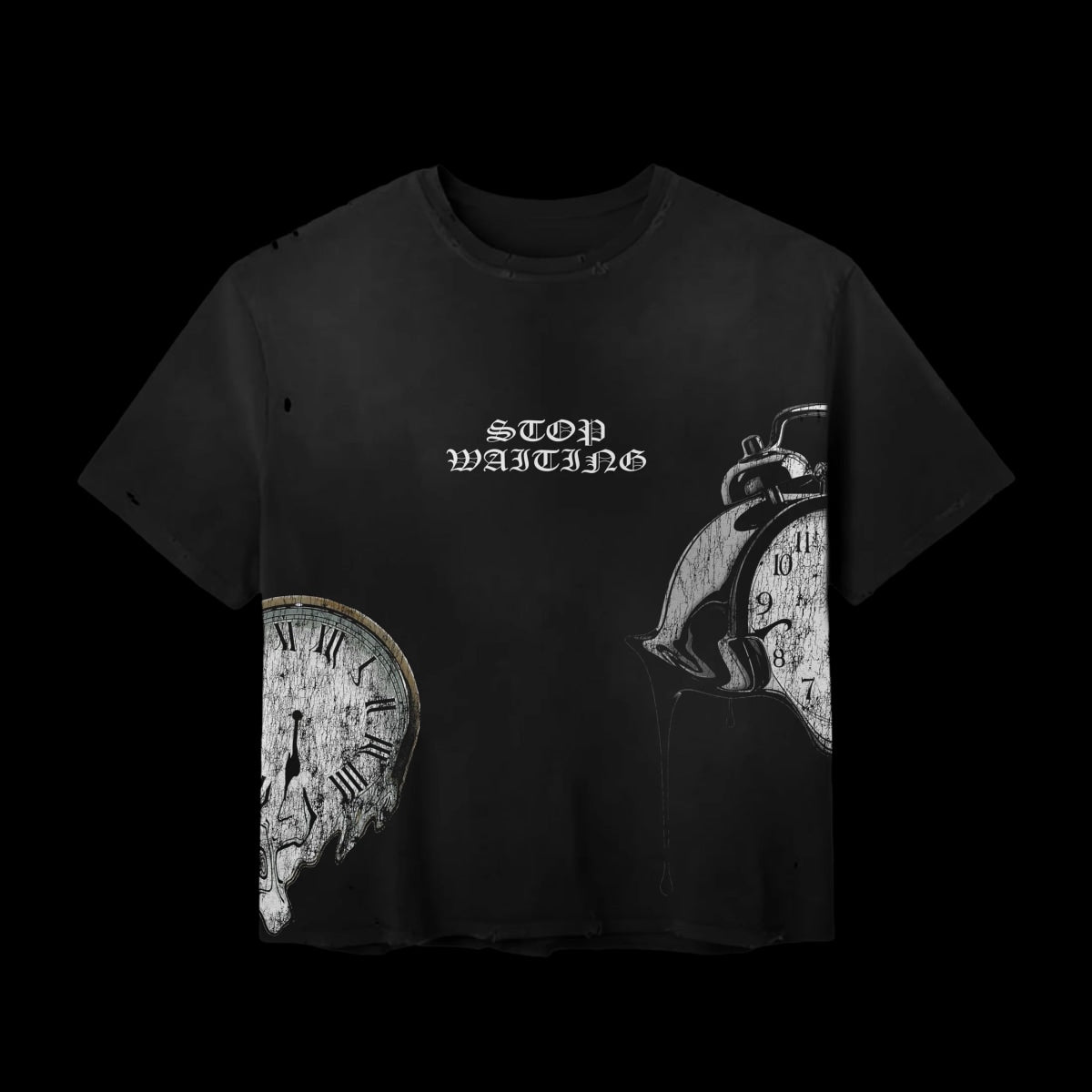 STOP WAITING STUDIOS 'VINTAGE CLOCK BLACK' TEE