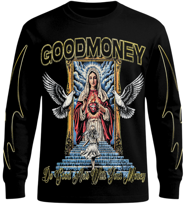 Good Money “Virgin Mary Black” Long Sleeve