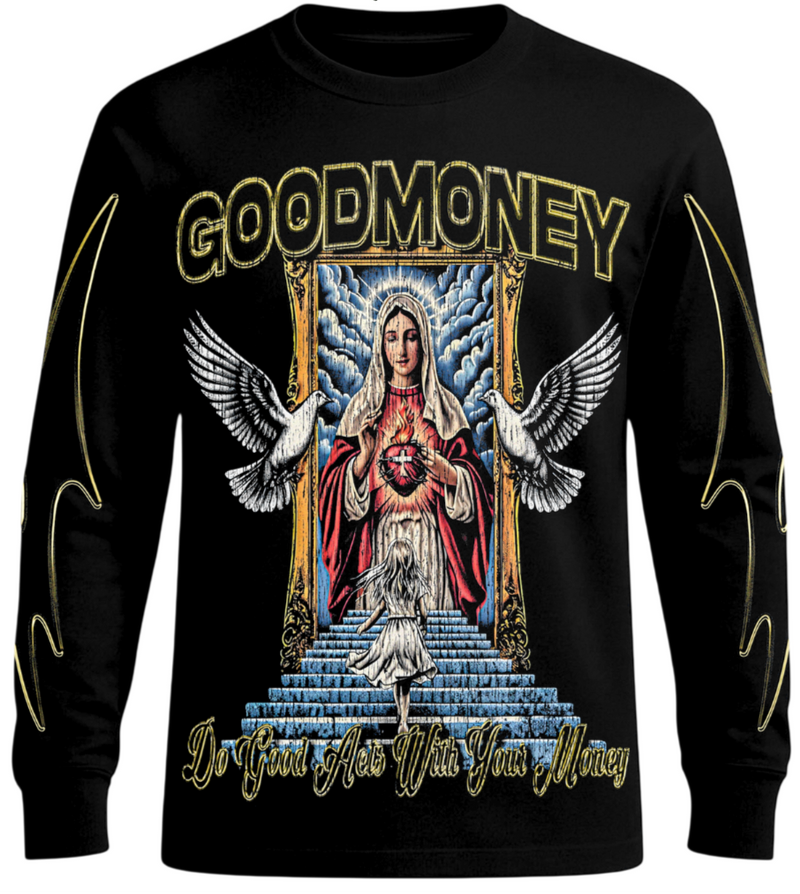 Good Money “Virgin Mary Black” Long Sleeve