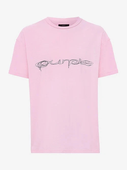 Purple Brand Cotton Logo Inside-out T-shirt Pink