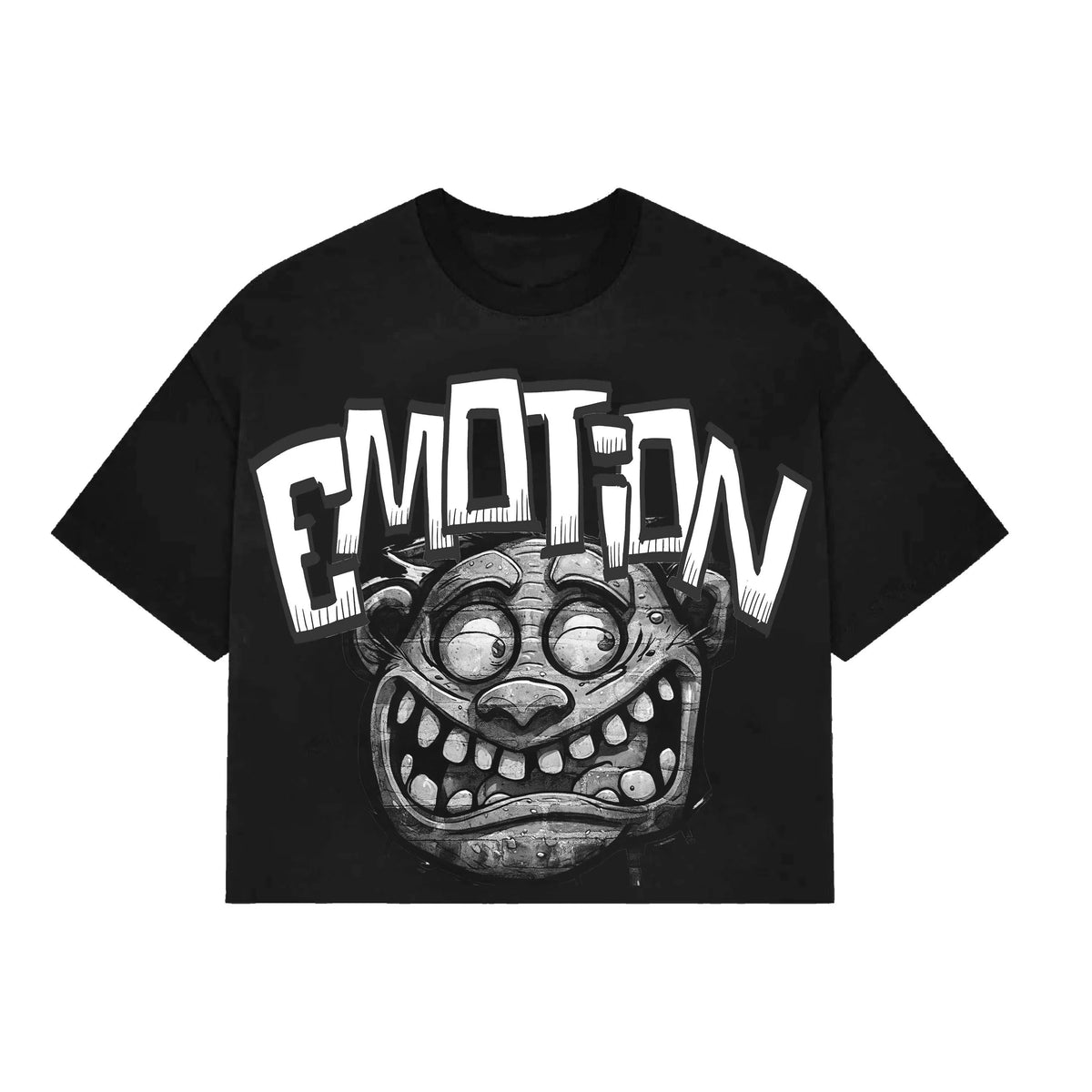 Mixed Emotion Black Monster Cropped Tee