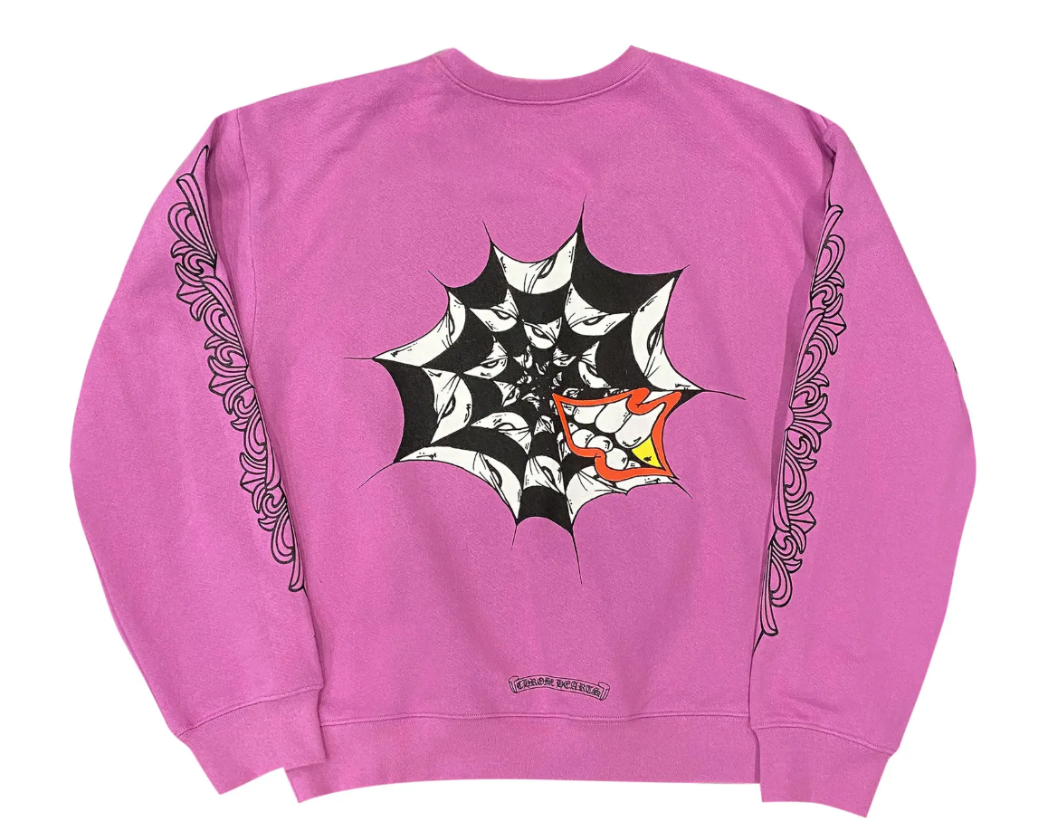 Chrome Hearts x Matty Boy PHYS Spider Web Crewneck 'Purple'
