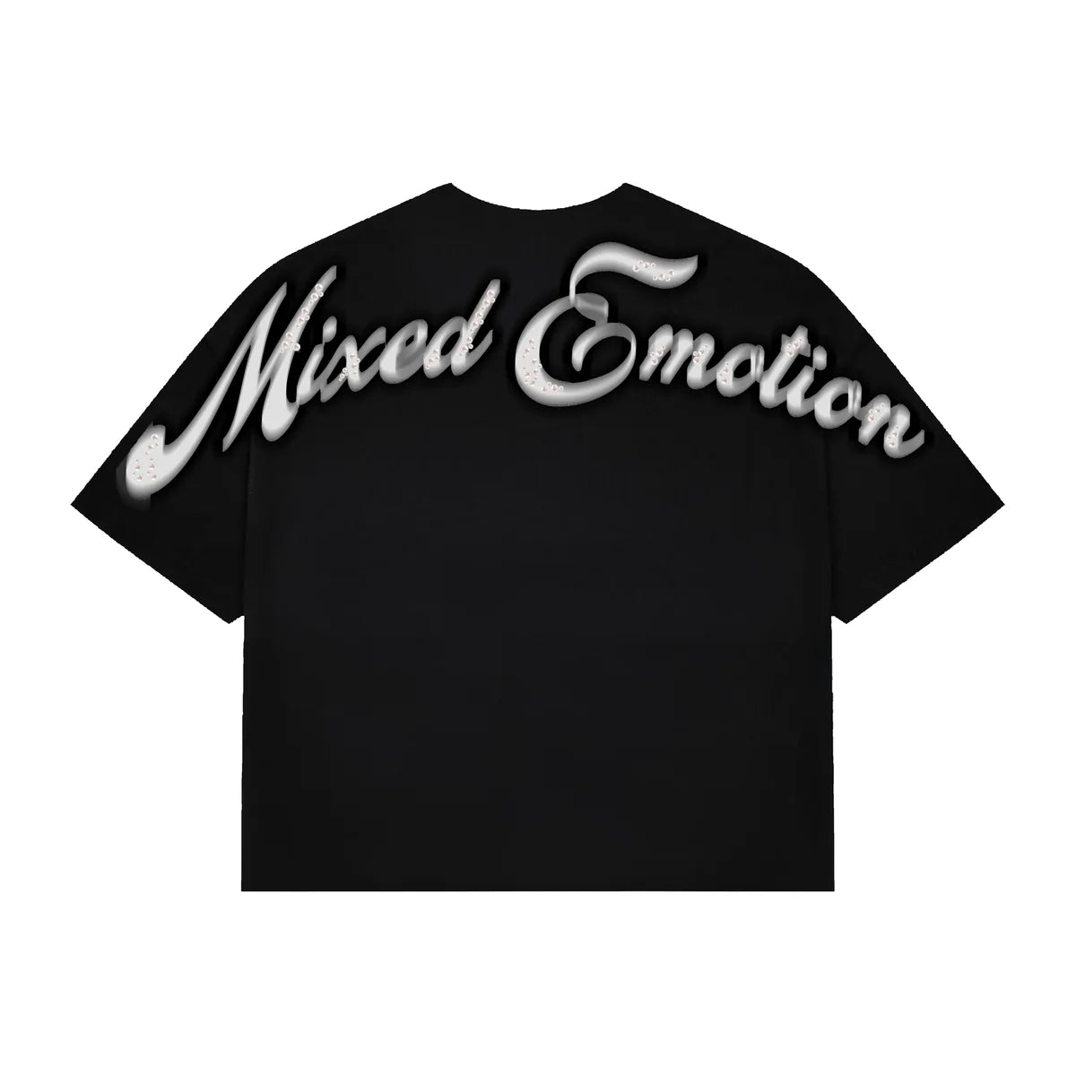 Mixed Emotion Black "Pearl" Cropped Tee