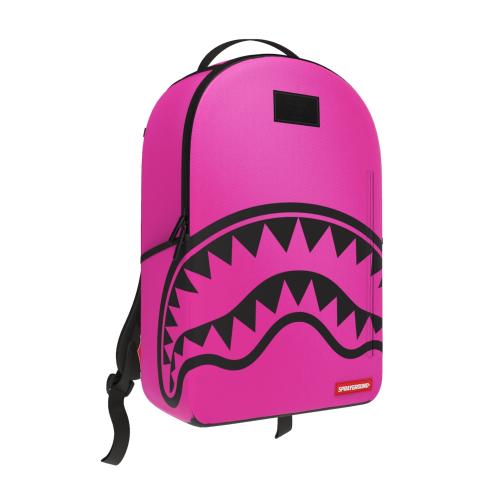 Sprayground SHARK CENTRAL WHITE STENCIL SHARK PINK NYLON BACKPACK