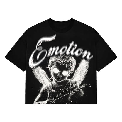 Mixed Emotion Black "Pearl" Cropped Tee