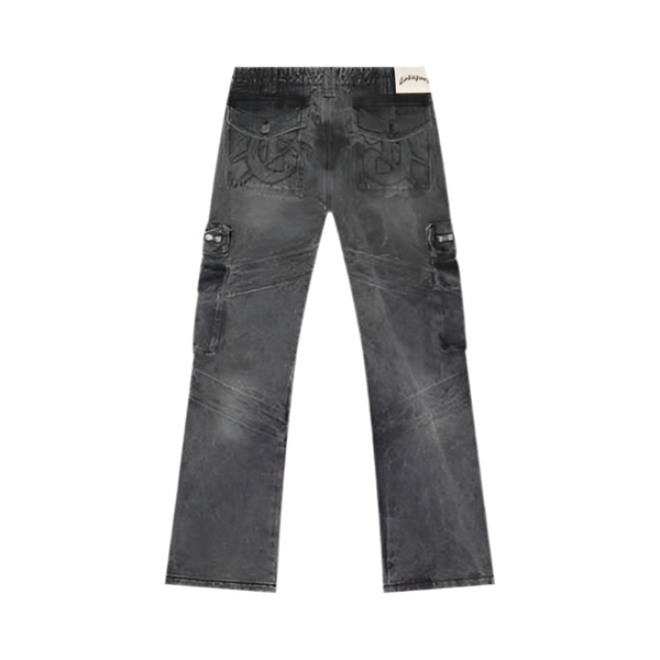 GODSPEED ROCKSTAR FLARE CARGO DENIM (GREY WASH)