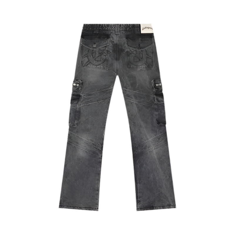 GODSPEED ROCKSTAR FLARE CARGO DENIM (GREY WASH)