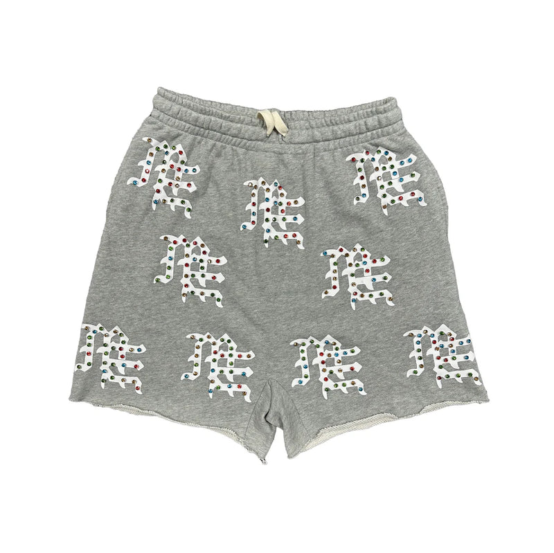 Mixed Emotion Grey 'ME' Logo Shorts