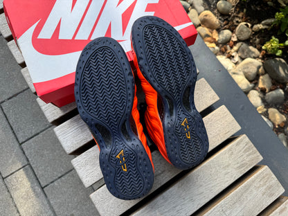 Nike Air Foamposite One Blue Void Rugged Orange *USED* *REP BOX*