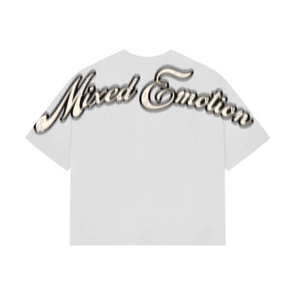 Mixed Emotion White 'Pearl' Cropped Tee