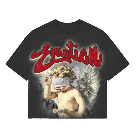 Mixed Emotion Cropped Grey 'Blinded' Tee