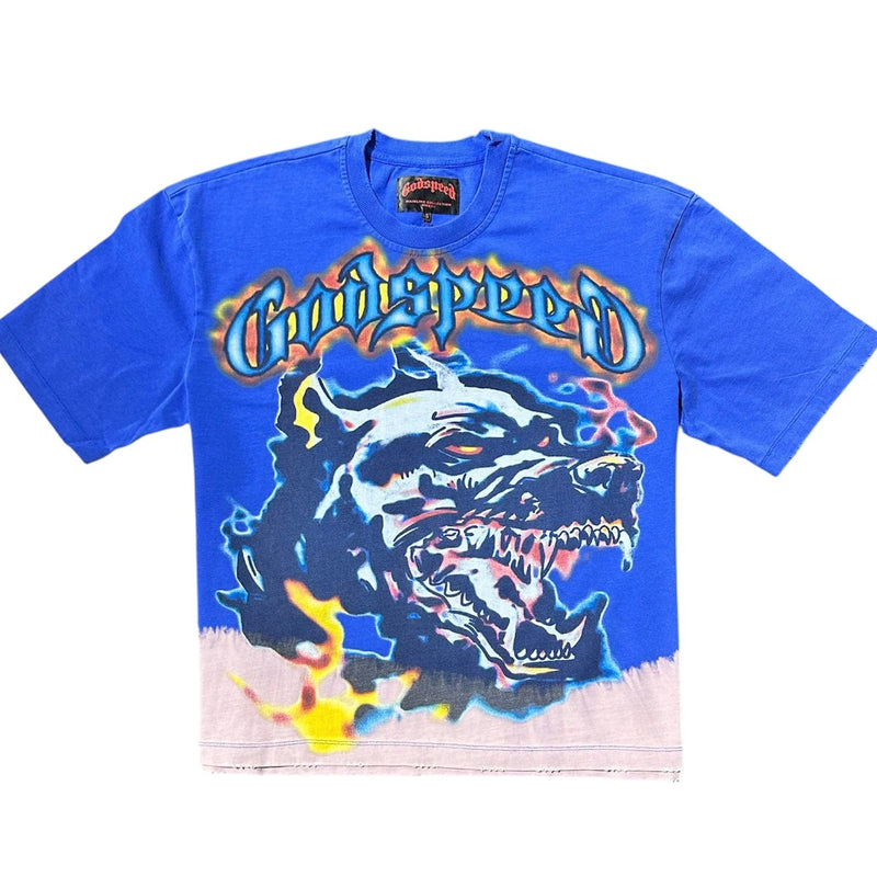 Godspeed Off the Leash T-Shirt Royal Acid Wash