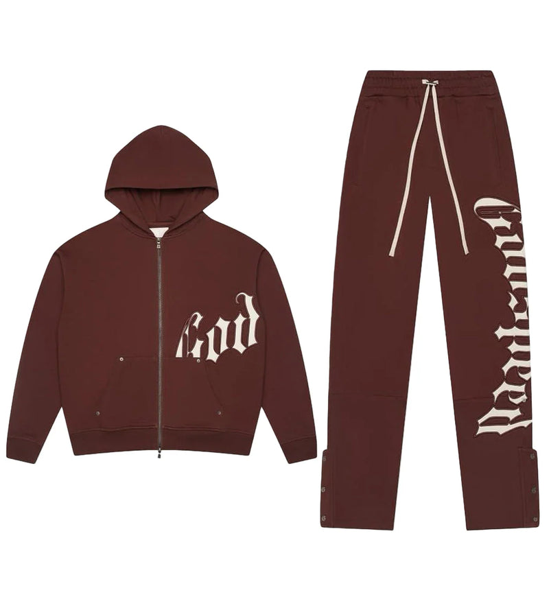 Godspeed OG Logo Sweatsuit V2 Brown White