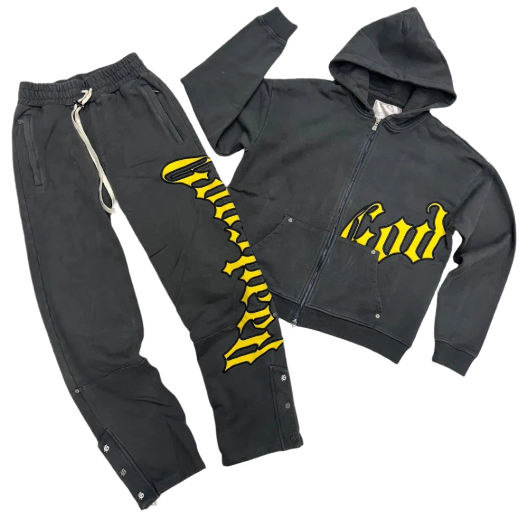 Godspeed OG Logo Sweatsuit V2 (CHARCOAL/YELLOW)