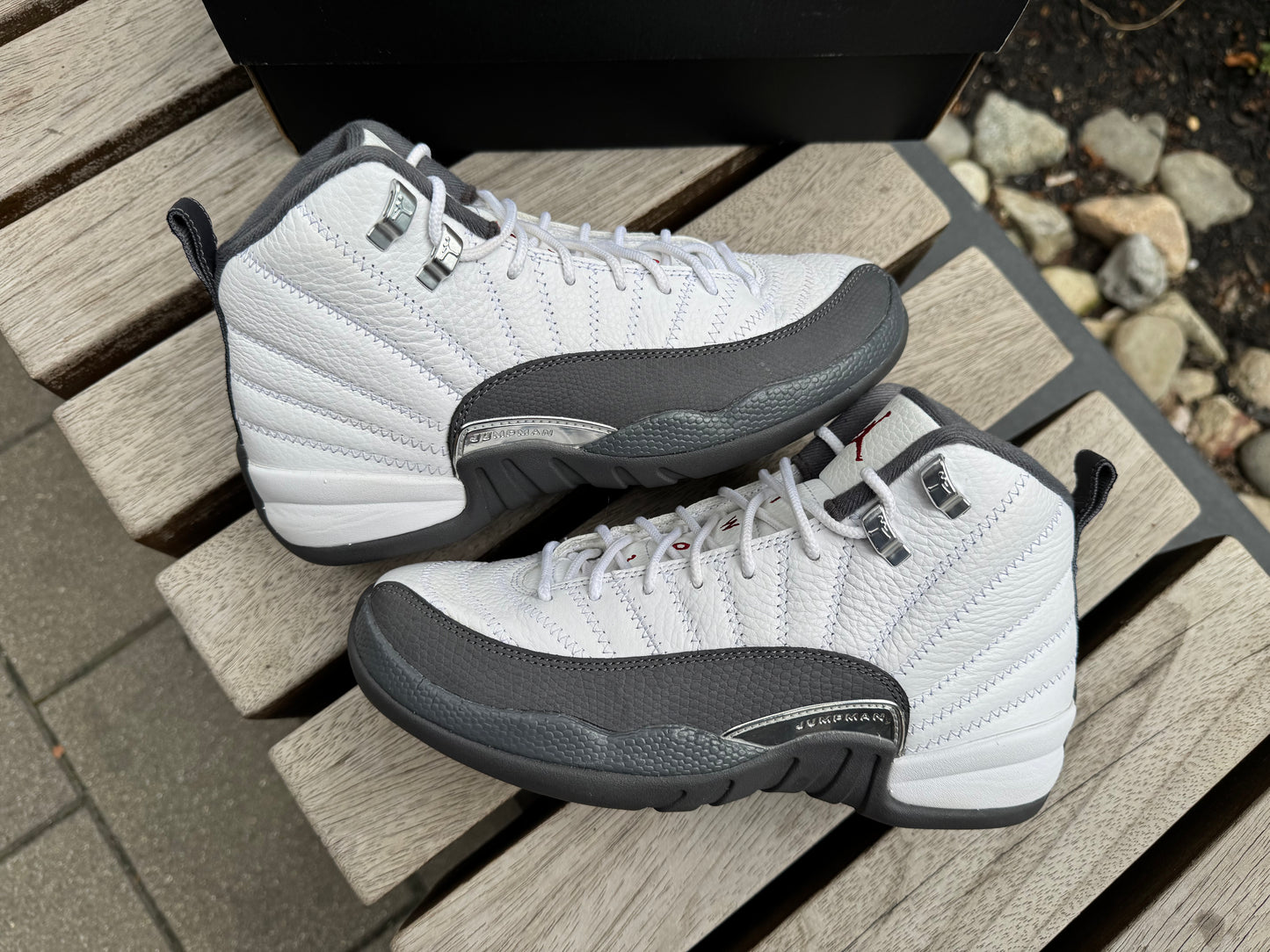 Jordan 12 Retro White Dark Grey (GS) *USED*