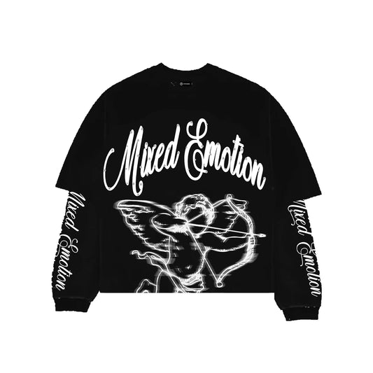 Mixed Emotion Black 'Blur' Thermal Long Sleeve
