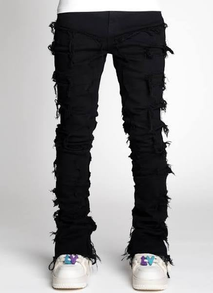 Guapi “Obsidian Black Blood Diamond Stacked Denim”