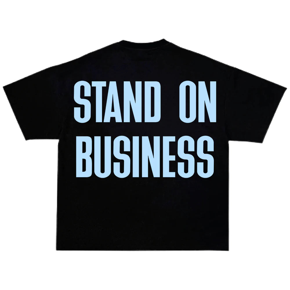 Newbara “Stand On Business” (Black/Baby Blue) Tee