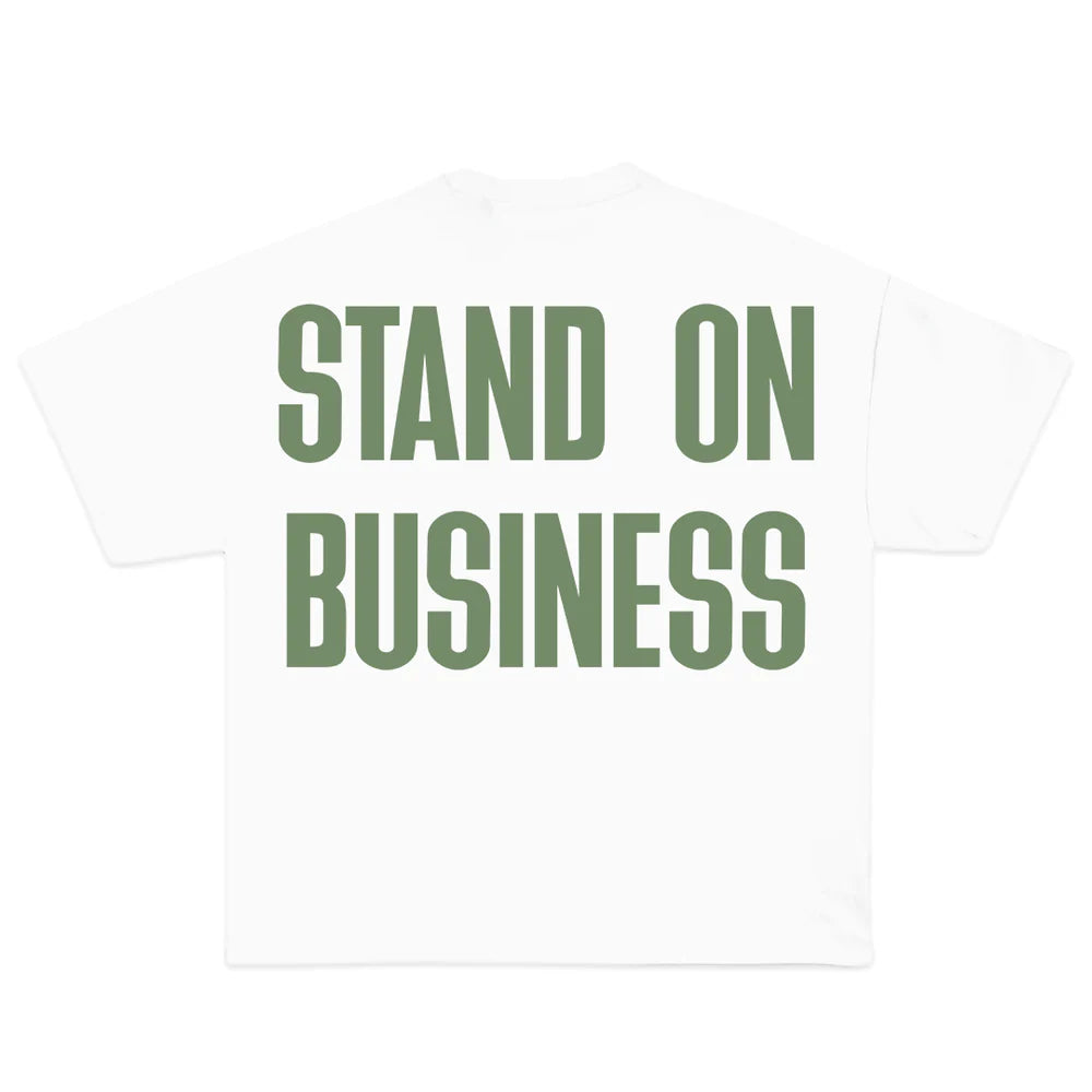 Newbara “Stand On Business” (White/Green) Tee