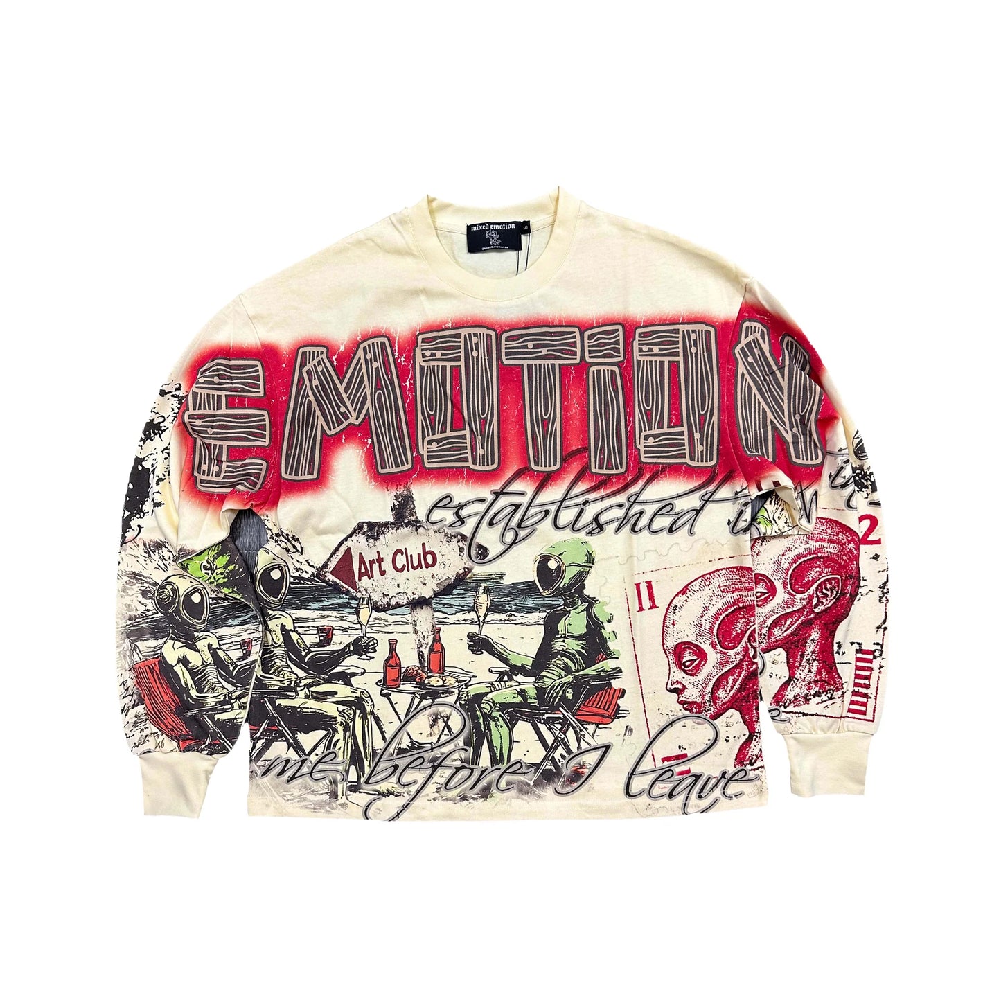 Mixed Emotion 'Art Club' Cream Long Sleeve
